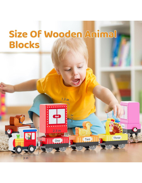 Tren de Madera Montessori QODOFLR 10 Piezas Educativo