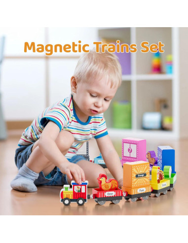 Tren de Madera Montessori QODOFLR 10 Piezas Educativo