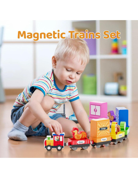 Tren de Madera Montessori QODOFLR 10 Piezas Educativo