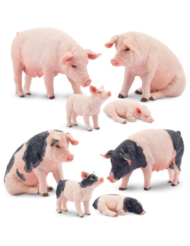 Conjunto de Figuras de Cerdo 8PCS Toymany Realistas
