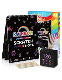 Papel de Rascar Arcoíris VopRog 135 Hojas Manualidades