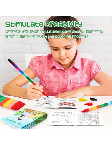 BenLouis 24 Libros de Colorear de Granja para Niños