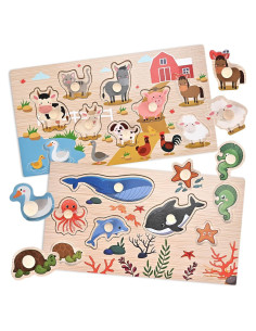 Rompecabezas de Clavos de Madera Wooderma 2 Piezas Educativo