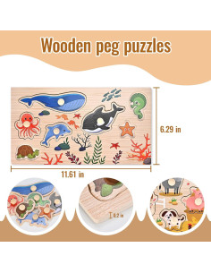 Rompecabezas de Clavos de Madera Wooderma 2 Piezas Educativo 2