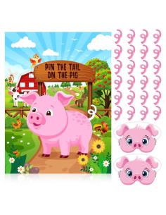 Juego de Fiesta de Animales de Granja Faccito - Poner la Cola