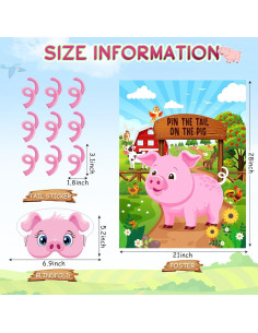 Juego de Fiesta de Animales de Granja Faccito - Poner la Cola 2