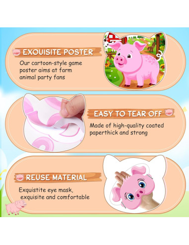 Juego de Fiesta de Animales de Granja Faccito - Poner la Cola