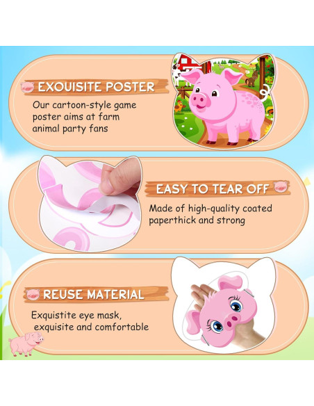 Juego de Fiesta de Animales de Granja Faccito - Poner la Cola