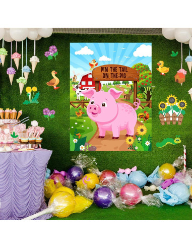 Juego de Fiesta de Animales de Granja Faccito - Poner la Cola