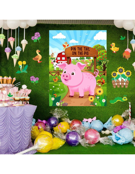 Juego de Fiesta de Animales de Granja Faccito - Poner la Cola