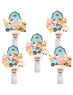 Adornos de Mesa de Animales de Granja Kreatwow 24 Piezas 2