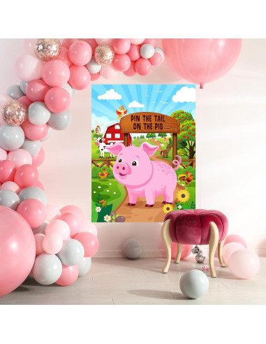 Juego de Fiesta de Animales de Granja Faccito - Poner la Cola