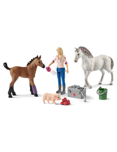 Schleich Juguete de Granja Veterinario y Animales 9 Piezas