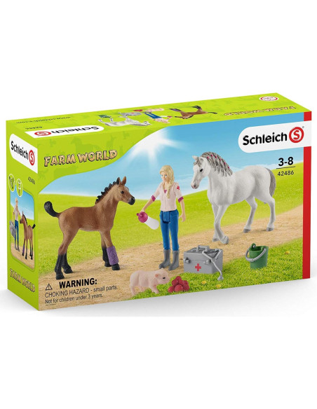 Schleich Juguete de Granja Veterinario y Animales 9 Piezas