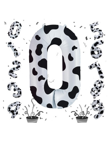 Globo de Número 0 Diseño de Vaca 100 cm Autoinflable