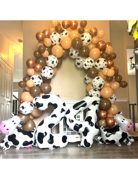 Globo de Número 0 Diseño de Vaca 100 cm Autoinflable