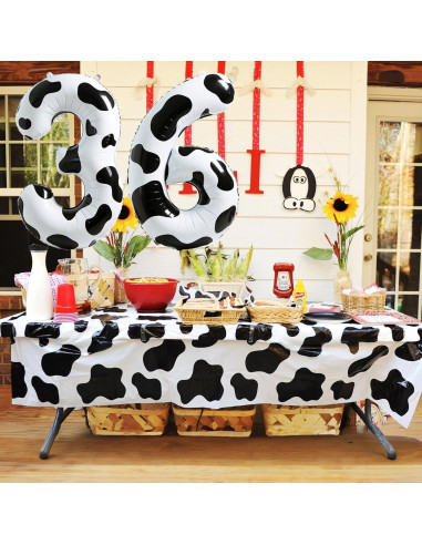 Globo de Número 0 Diseño de Vaca 100 cm Autoinflable