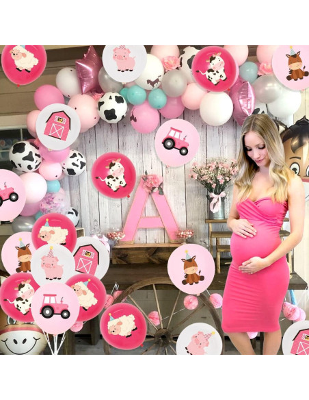 36 Globos de Animales de Granja Rosa KREATWOW 30 cm Fiesta