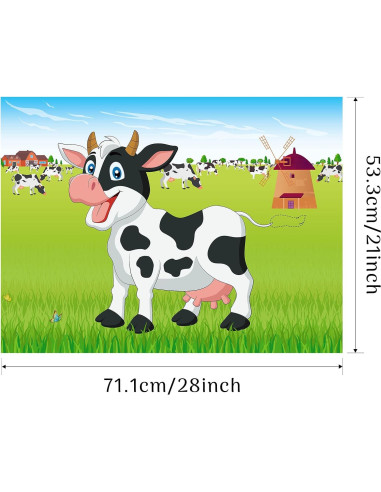 Juego de Pin the Tail on The Cow Morcheiong 48 colas fiesta
