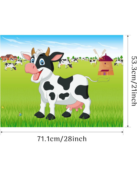 Juego de Pin the Tail on The Cow Morcheiong 48 colas fiesta
