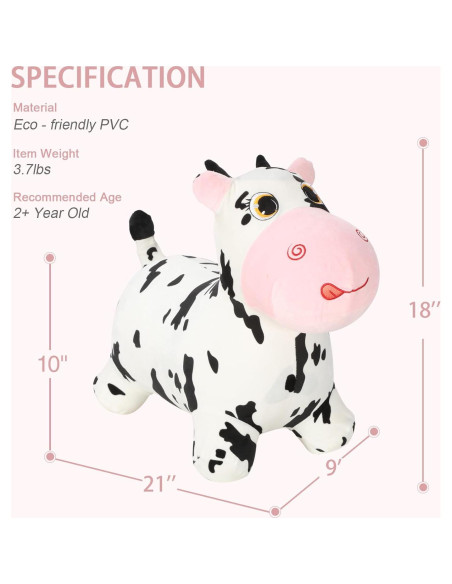 Vaca Rebotadora INPANY para Niños 1.67 kg, Juguete Inflable