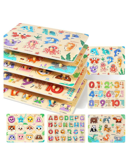 Rompecabezas de Madera GRINNNIE 5 Piezas Educativos Niños