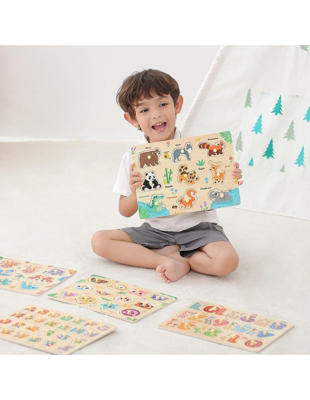 Rompecabezas de Madera GRINNNIE 5 Piezas Educativos Niños