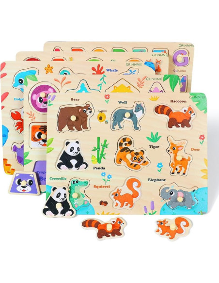 Rompecabezas de Madera GRINNNIE 5 Piezas Educativos Niños