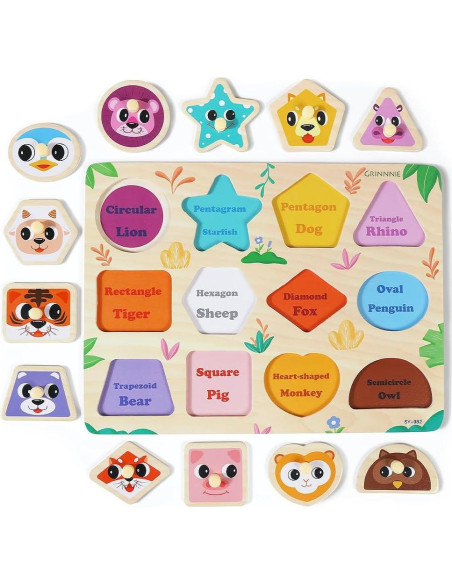Rompecabezas de Madera GRINNNIE 5 Piezas Educativos Niños