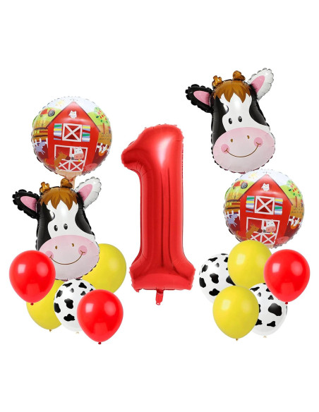 Globos de Vaca Flballoon para Fiesta de Cumpleaños 1 Año