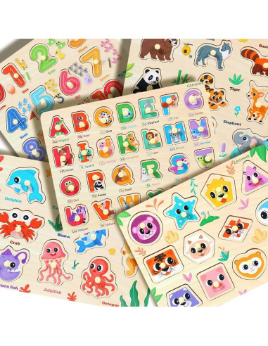 Rompecabezas de Madera GRINNNIE 5 Piezas Educativos Niños