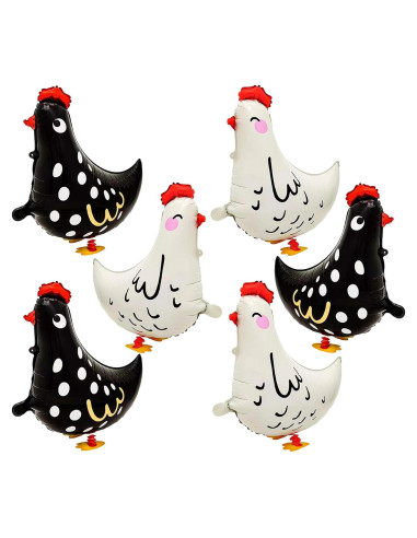 6 Globos de Pollo Caminando para Fiesta de Cumpleaños