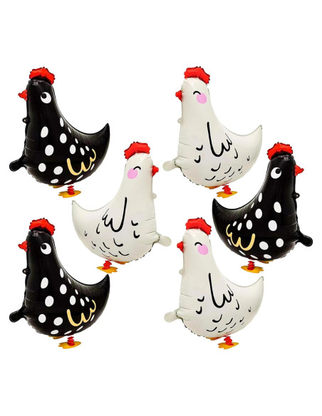 6 Globos de Pollo Caminando para Fiesta de Cumpleaños