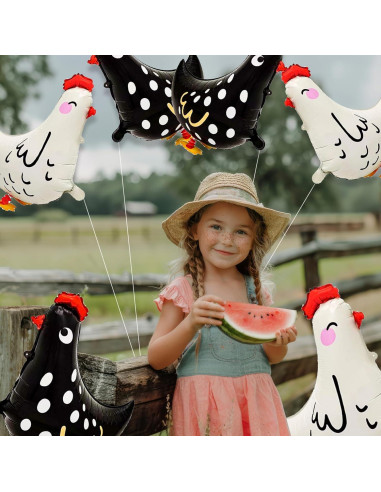 6 Globos de Pollo Caminando para Fiesta de Cumpleaños