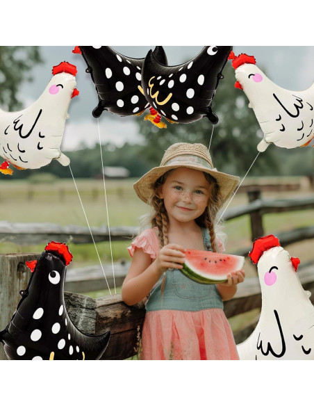 6 Globos de Pollo Caminando para Fiesta de Cumpleaños