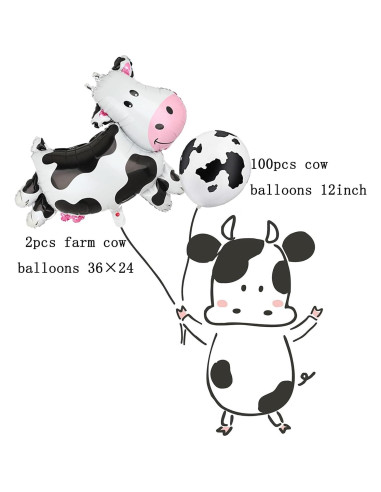 100 Globos de Vaca Hazyore 30 cm Decoración Fiesta Infantil