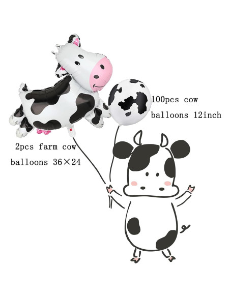 100 Globos de Vaca Hazyore 30 cm Decoración Fiesta Infantil