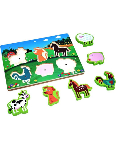 Rompecabezas de Sonido de Animales de Granja Exploratoy 6 Piezas