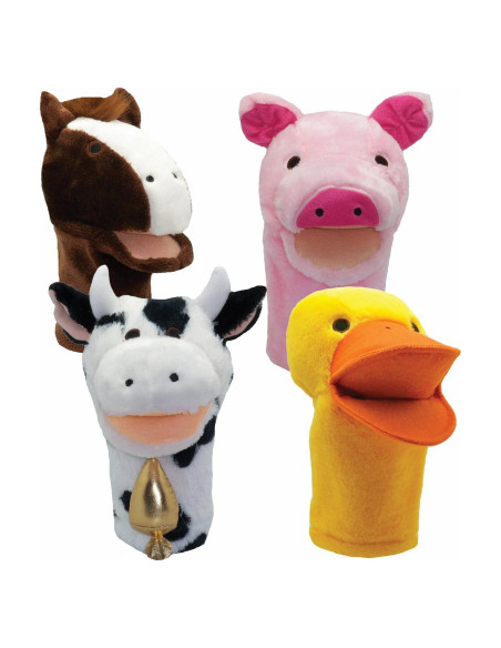 Conjunto de Marionetas de Granja Get Ready Kids 4 Piezas