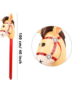 Paquete de 14 caballos inflables Haconba 100 cm para fiestas 2