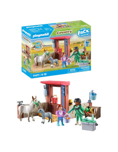 PLAYMOBIL Veterinaria 71471 con Burros para Niños 4+