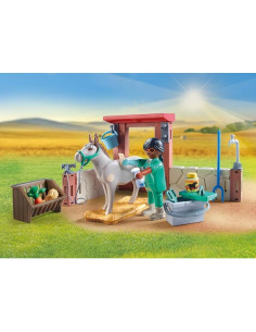 PLAYMOBIL Veterinaria 71471 con Burros para Niños 4+ 2