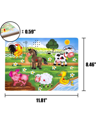 Rompecabezas de Sonido de Animales de Granja - ExploratoY 6 Piezas
