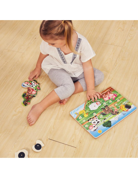 Rompecabezas de Sonido de Animales de Granja - ExploratoY 6 Piezas