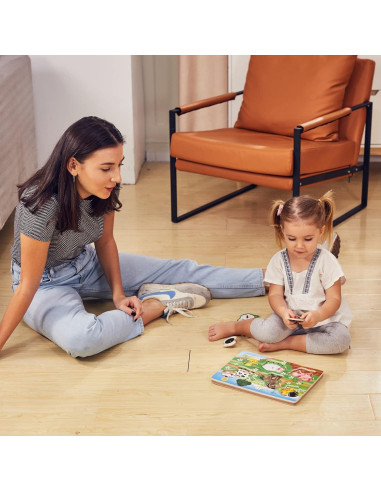 Rompecabezas de Sonido de Animales de Granja - ExploratoY 6 Piezas