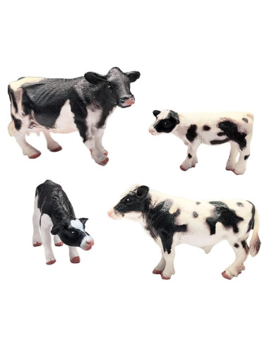 Set de 4 Figuras de Vacas de Granja DOYIFun Realistas