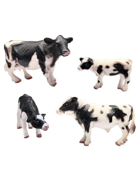 Set de 4 Figuras de Vacas de Granja DOYIFun Realistas