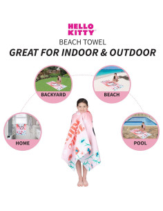 Toalla de Playa Franco Kids 71x28 cm Hello Kitty Algodón 2