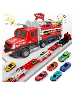 Camión Transportador DWI Dowellin con Pista 140CM y 6 Coches