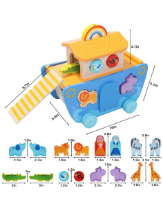 Juguete Arca de Noé Madera Tooysea Clasificador Animales 2